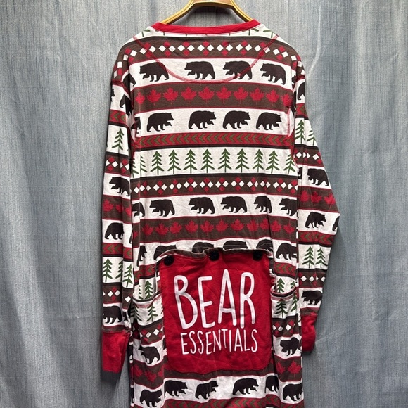 Lazy One Cozy Bear Print Kids Pajamas - size XL - Picture 8 of 9